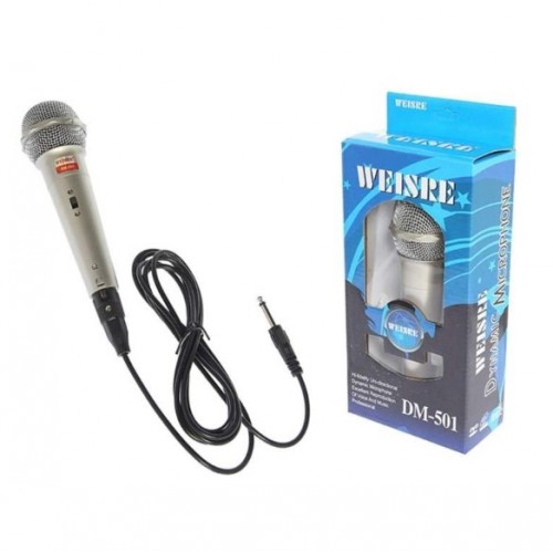Weisre Ενσύρματο Μικρόφωνο Karaoke σε Ασημί Χρώμα
