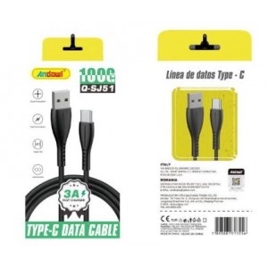 Q-SJ51 Καλώδιο δεδομένων USB σε Type-c 3A 1M