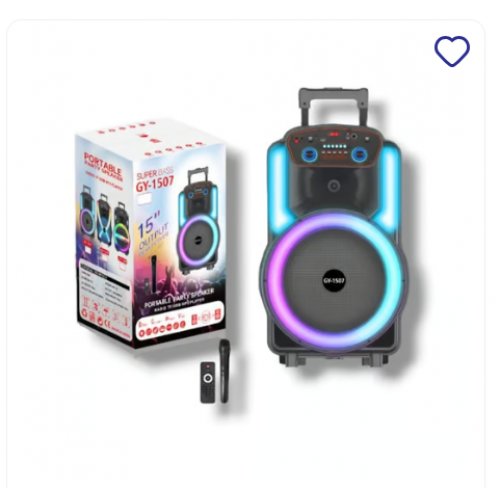 GY1507 Super Bass Φορητό ηχείο Bluetooth 15" με ασύρματο μικρόφωνο 100W GY1507 Super Bass Φορητό ηχείο Bluetooth 15" με ασύρματο μικρόφωνο 100W