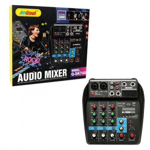 Κονσόλα Μίκτης Ήχου 4 Καναλιών Q-SK740  Bluetooth-Usb/mp3