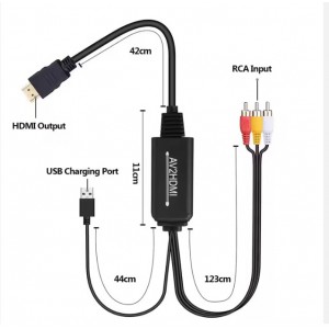 Καλώδιο HDMI σε 3RCA (AV) 2M – HDTV to 3RCA Q-HD610 4K