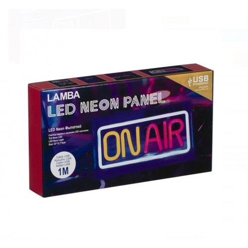 Πάνελ με LED Neon Πολύχρωμο "ON AIR" 23x12.7cm