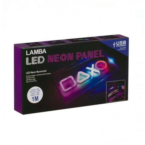 Πάνελ με LED Neon Πολύχρωμο Gamer 23x12.7cm