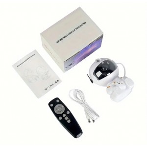 Αστροναύτης Προβολέας Αστεριών Γαλαξία Και Νυχτερινό Φως 