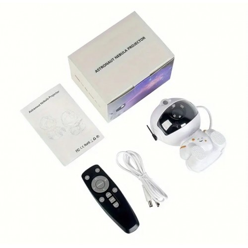 Αστροναύτης Προβολέας Αστεριών Γαλαξία Και Νυχτερινό Φως 