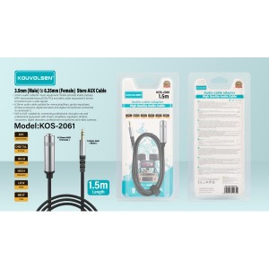 ΚΑΛΩΔΙΟ ΗΧΟΥ 3.5ΜΜ JACK(ΑΡΘ.) ΣΕ 6.35ΜΜ AUX(ΘΗΛ.) 1.5Μ