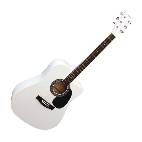 Ακουστική Λευκή Κιθάρα Cherry Stone 801C Cutaway