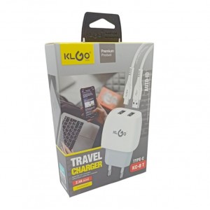 ΦΟΡΤΙΣΤΗΣ ΜΕ ΚΑΛΩΔΙΟ TYPE-C ΚΑΙ 2 ΘΥΡΕΣ USB KC-8T