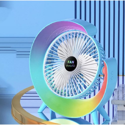 2 ΣΕ 1 Επιτραπέζιος Επαναφορτιζόμενος Ανεμιστήρας Φωτιστικό Πολύχρωμο Dazzle 