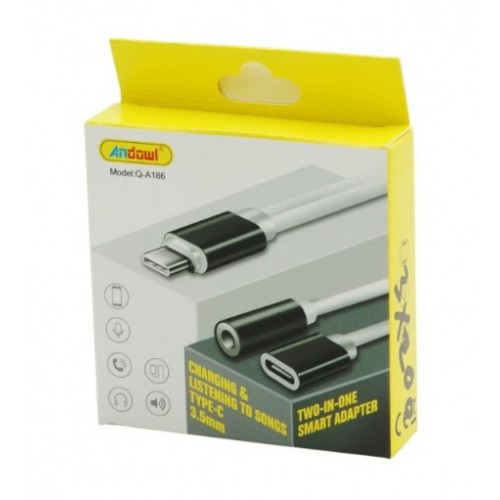 AN-Q-A186 2 ΣΕ 1 ΕΞΥΠΝΟΣ ΑΝΤΑΠΤΟΡΑΣ TYPE-C & AUX