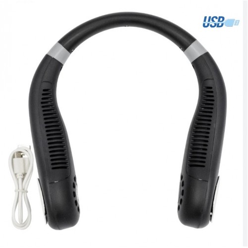 Επαναφορτιζόμενος Ανεμιστήρας Λαιμού με 3 Ταχύτητες Usb Μαύρος