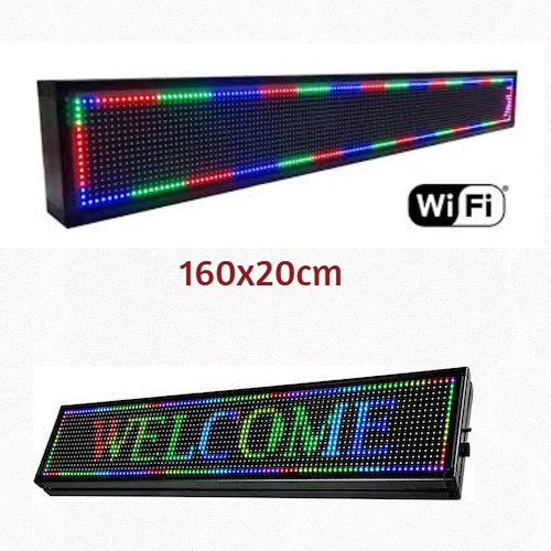 Πίνακας LED φωτισμού εξωτερικού χώρου πολύχρωμα γράμματα RGB 160x20cm