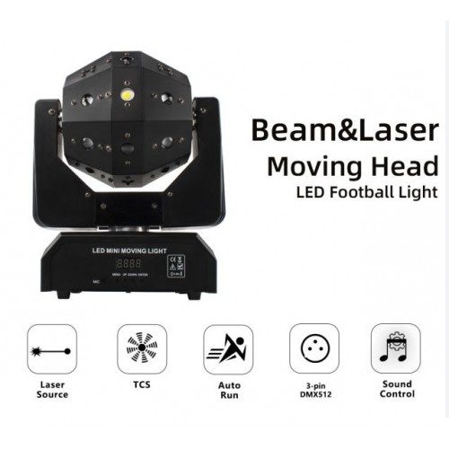Eπαγγελματική ρομποτική κεφαλή 16X3W LED Football Beam & Laser & Strobe