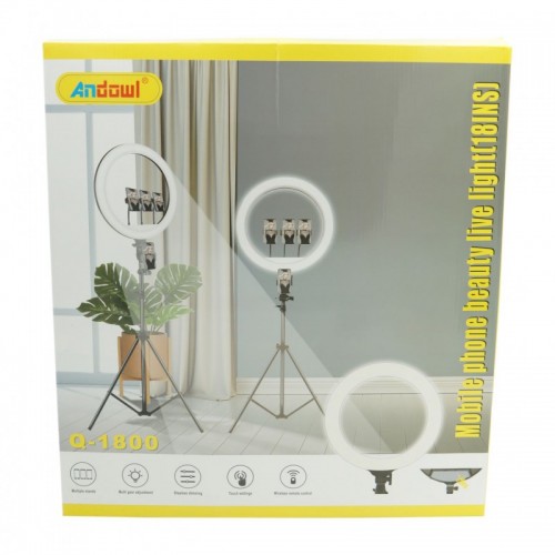 ΕΠΑΓΓΕΛΜΑΤΙΚΟ RING LIGHT 43cm ΓΙΑ ΚΙΝΗΤΟ ANDOWL Q-1800 ΝΕ ΤΡΙΠΟΔΑ