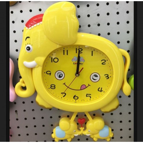 Παιδικό ρολόι τοίχου εκκρεμές Ελεφαντάκι 35x31cm