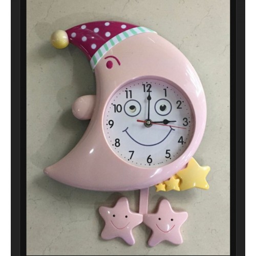 Παιδικό ρολόι τοίχου εκκρεμές Φεγγάρι 35x31cm