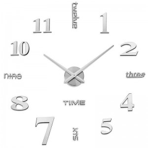 Ρολόι Τοίχου Αυτοκόλλητο 3D Αριθμούς-Γράμματα Πλαστικό ZH015