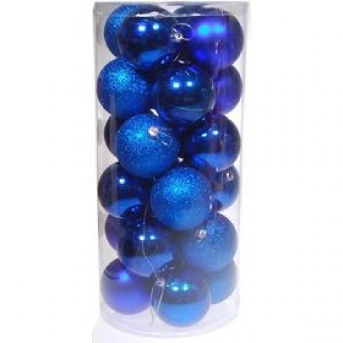 Πακέτο με 10 Xριστουγεννιάτικες Μπάλες 8εκ. Μπλε 