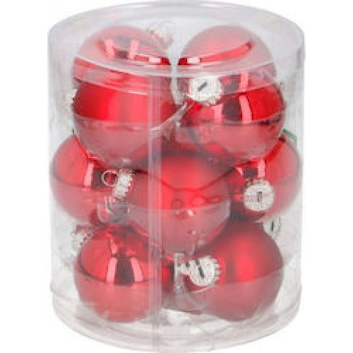 Πακέτο με 10 Xριστουγεννιάτικες Μπάλες 8εκ. κόκκινα 
