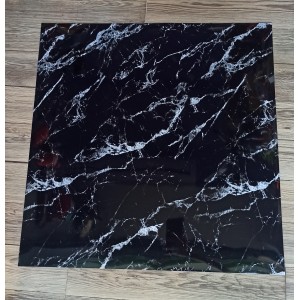 PAT7 Αυτοκόλλητη ταπετσαρία Δαπέδου Μαύρη Άσπρες ρίγες αδιάβροχη 60x60