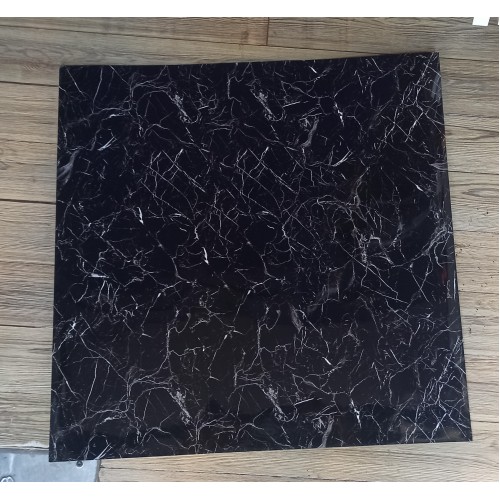 PAT14 Αυτοκόλλητη ταπετσαρία Δαπέδου Μαύρη Μπεζ ρίγες αδιάβροχη 60x60