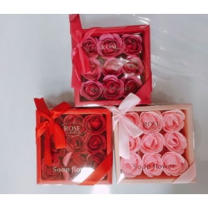 Σετ τεχνητά 6 λουλούδια κουτί δώρου Τριαντάφυλλα Αρωματισμένα