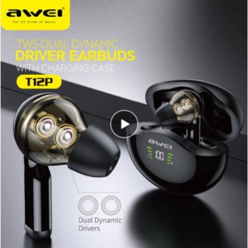 Ακουστικά Bluetooth Awei με Βάση Φόρτισης T12P TWS 