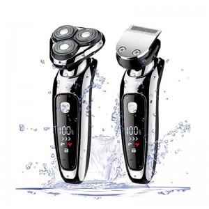 Επαναφορτιζόμενη Αδιάβροχη 3d Ξυριστική – Κουρευτική Μηχανή 2 Σε 1 Με Οθόνη Led Kemei Km-1631